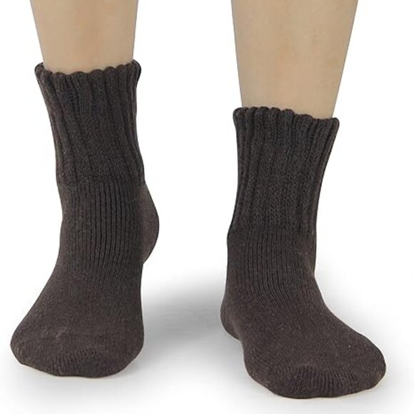 Women's Winter Boots Socks Thick Warm Cozy Crew Socks Solid Color Gifts - Picture 5 of 6